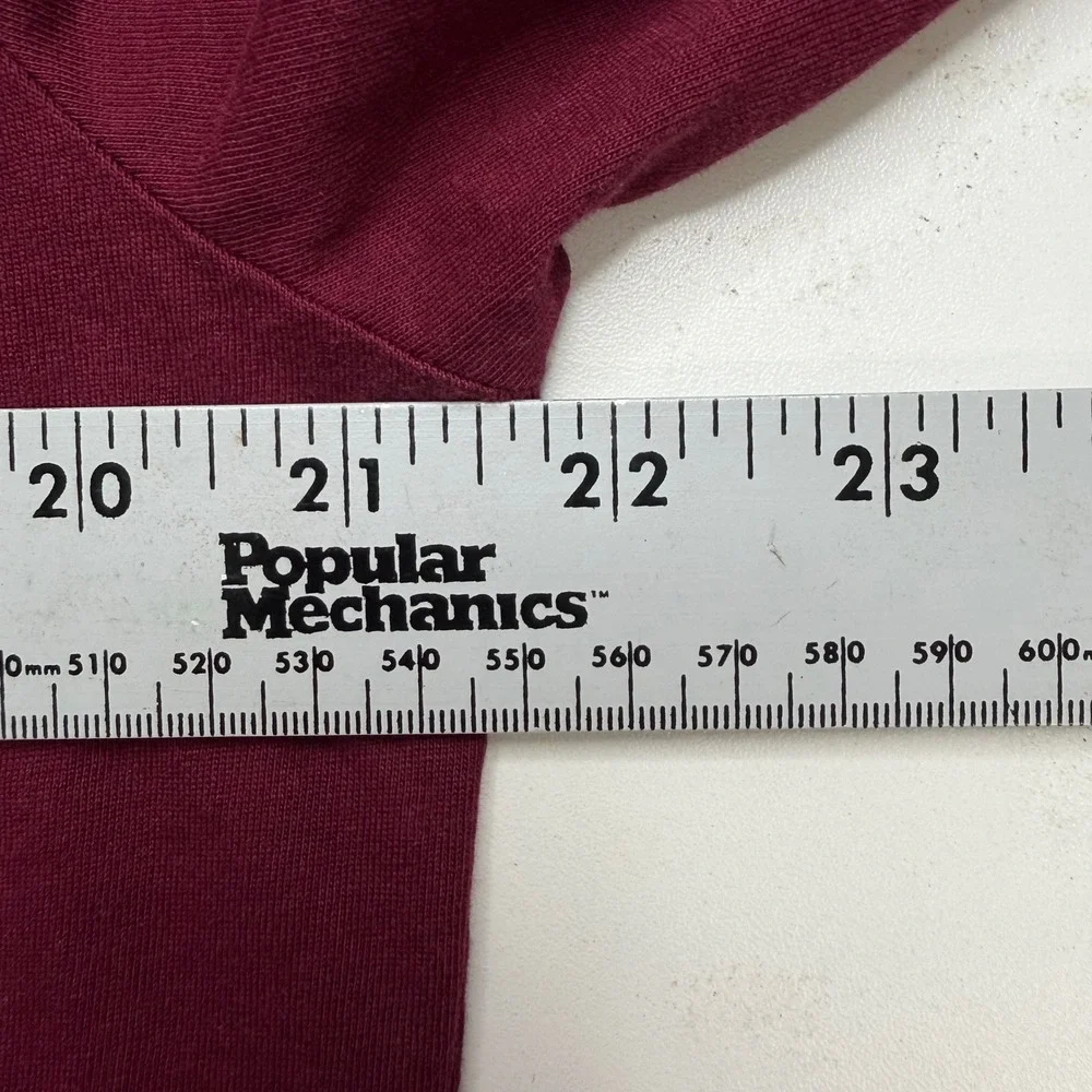Polo Ralph Lauren T-Shirt Men L Burgundy Long Sleeve Crew Neck Pony Logo Preppy